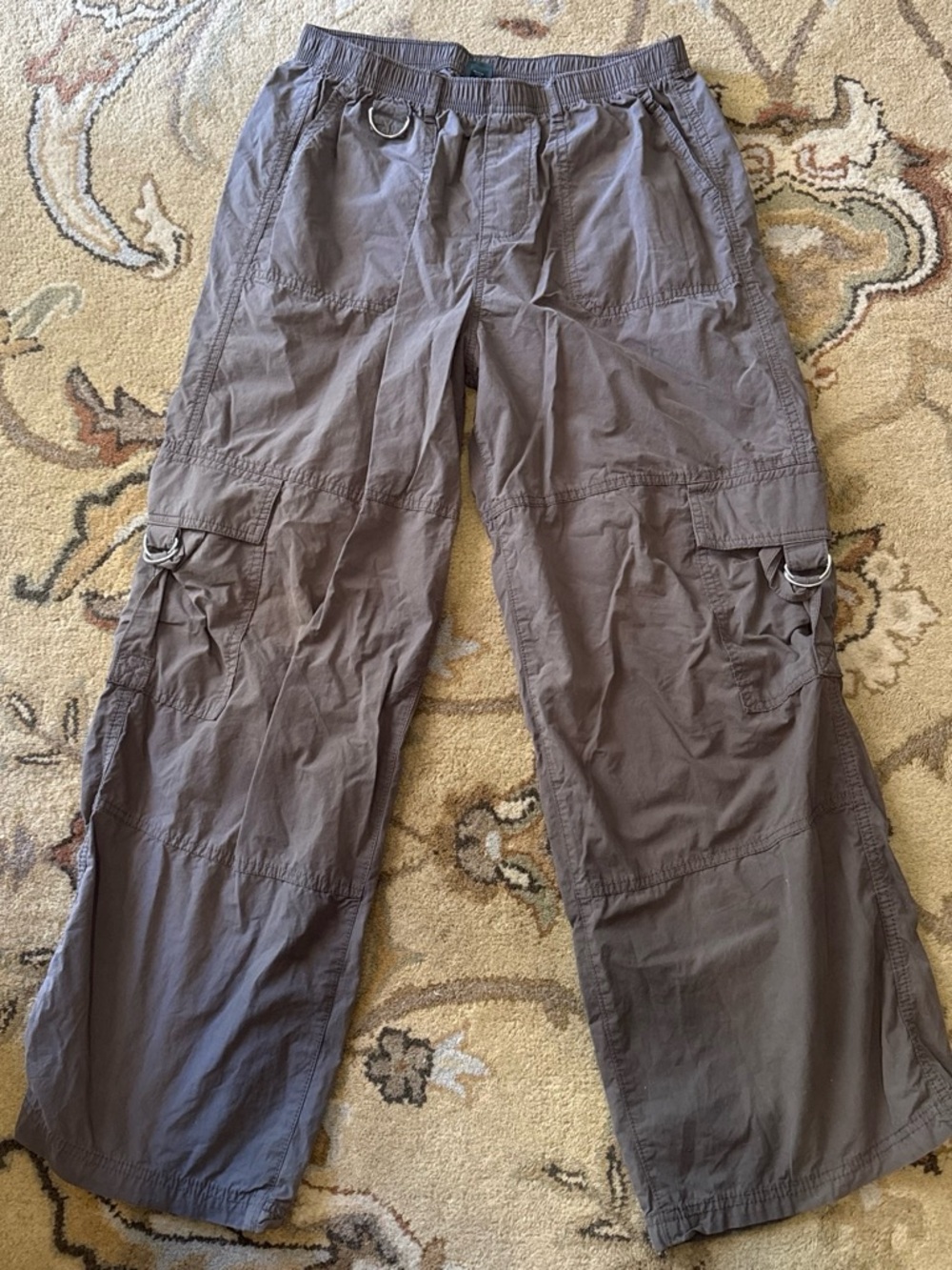 wild fable Taupe Elastic Waist barrel leg cargo pants - Picture 2 of 3